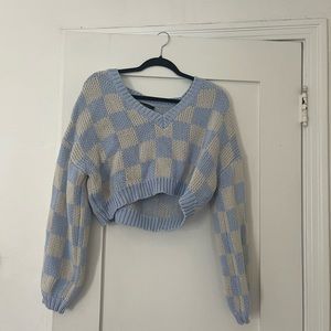 Women’s Size: Small Checkered Cropped Sweater